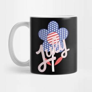 4 th july classic flower Mug